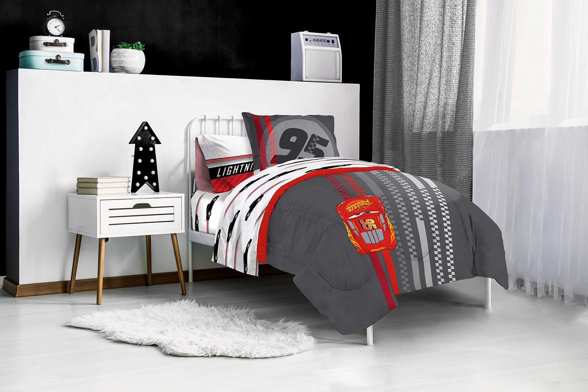 Kids’ room with Jay Franco Cars bedding creating a playful, organized space