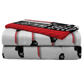 Twin bed dressed with Jay Franco Cars set ready for adventures
