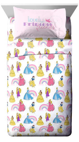 Jay Franco Disney Princess flat sheet full set simplifies styling and bed-making