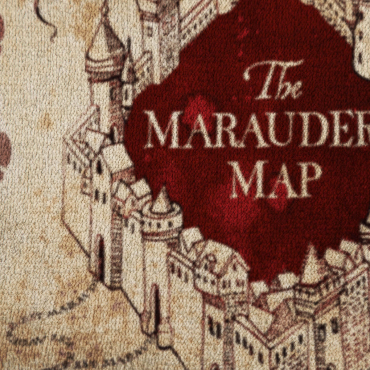 Jay Franco Marauders Map design detail highlights intricate Hogwarts-inspired art