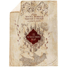 Jay Franco Marauders Map fleece closeup shows soft texture ideal for lounging