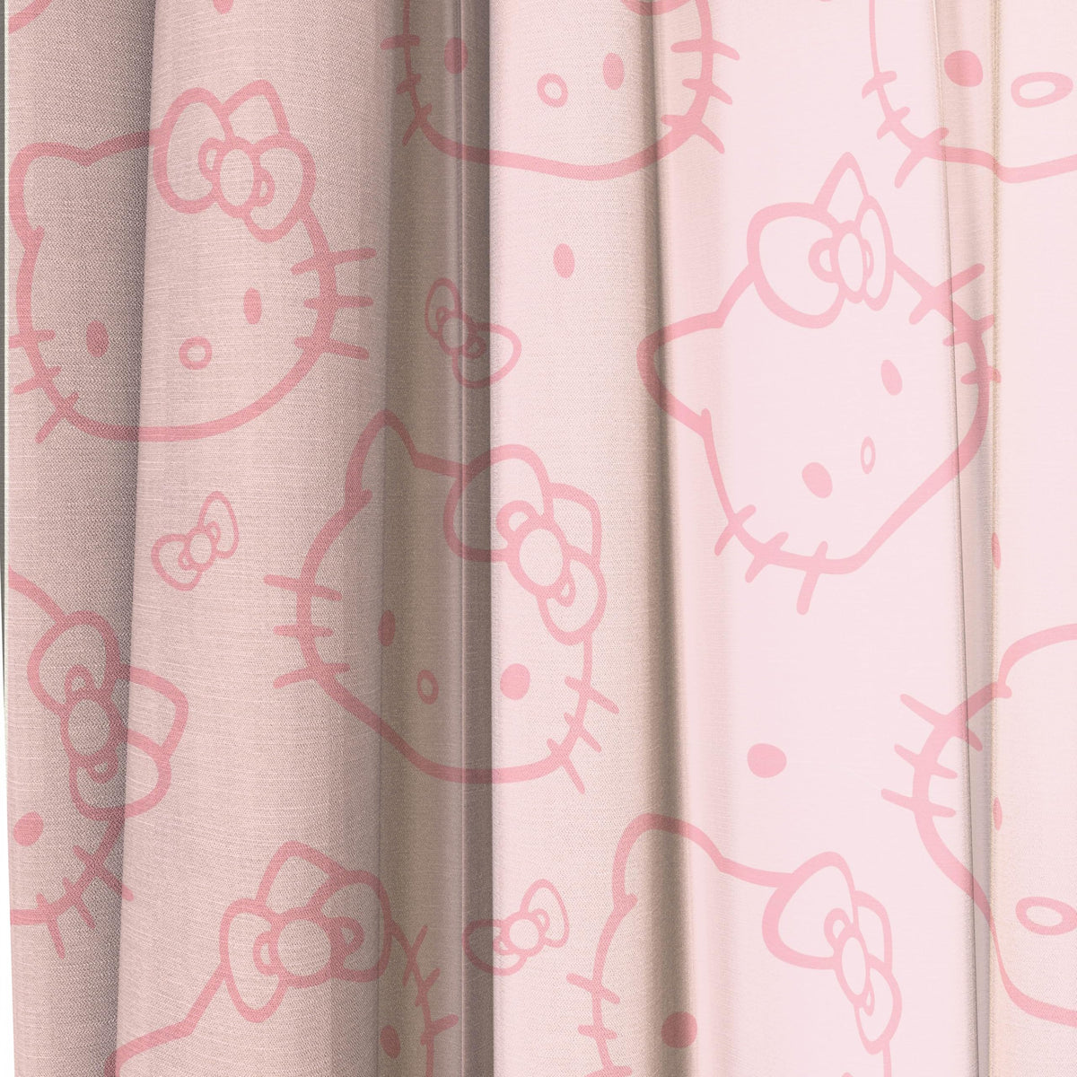 Jay Franco Hello Kitty curtains demonstrating light filtration effect