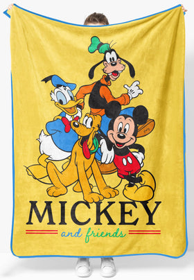 Jay Franco Mickey and Friends plush throw with bright Disney artwork for cozy downtime