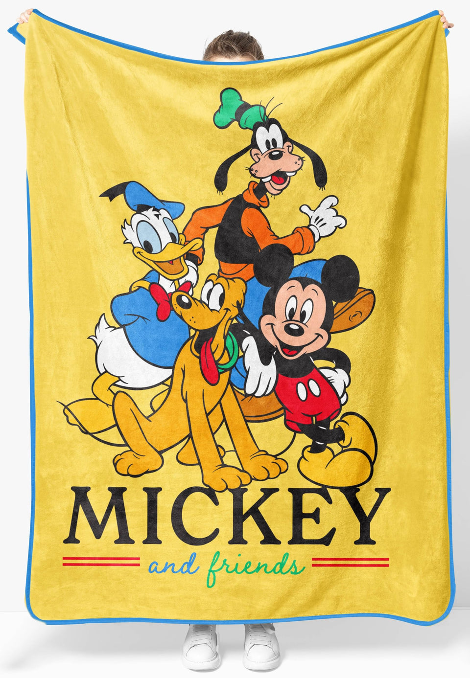 Jay Franco Mickey and Friends plush throw with bright Disney artwork for cozy downtime