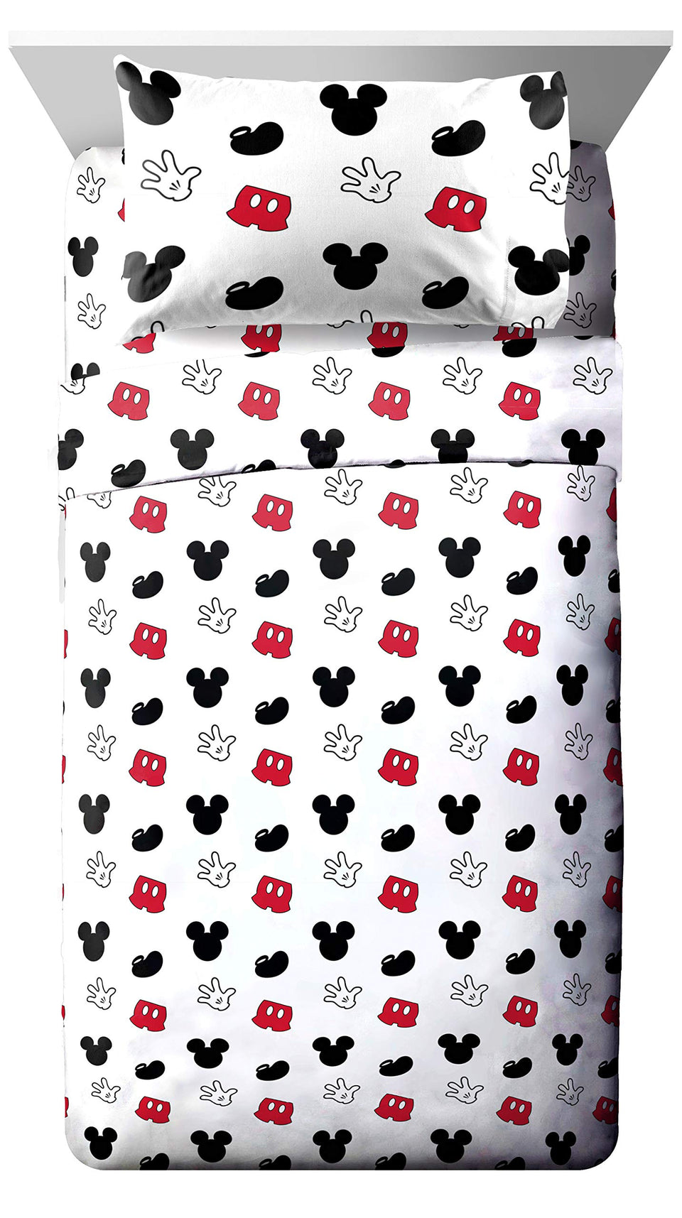 Jay Franco Mickey Mouse sheet set 3-piece twin pack adds cozy bedding and fun décor.