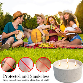 Jayhanvoe natural soy wax citronella oil blend delivers clean, smokeless outdoor burn