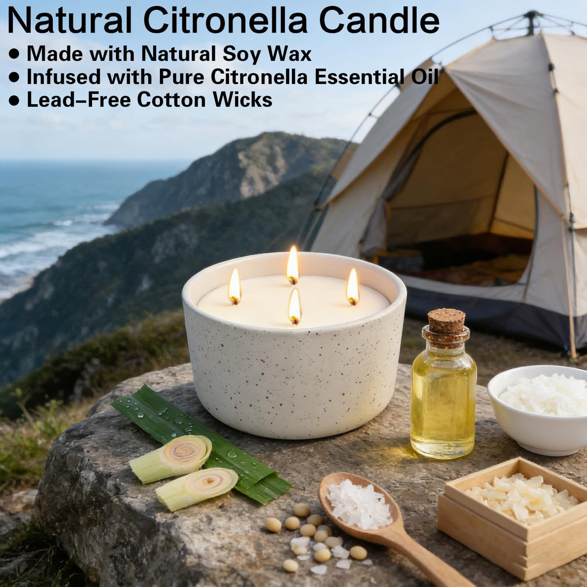 Jayhanvoe ceramic jar candle adds decorative touch and reusable vessel after wax ends