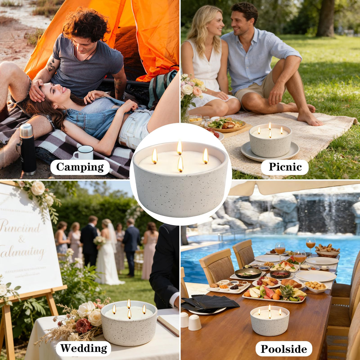 Jayhanvoe citronella candle is ideal for camping, deck dinners, and fireside nights