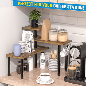 JayRex 3-tier corner shelf, side view highlighting space-saving design.