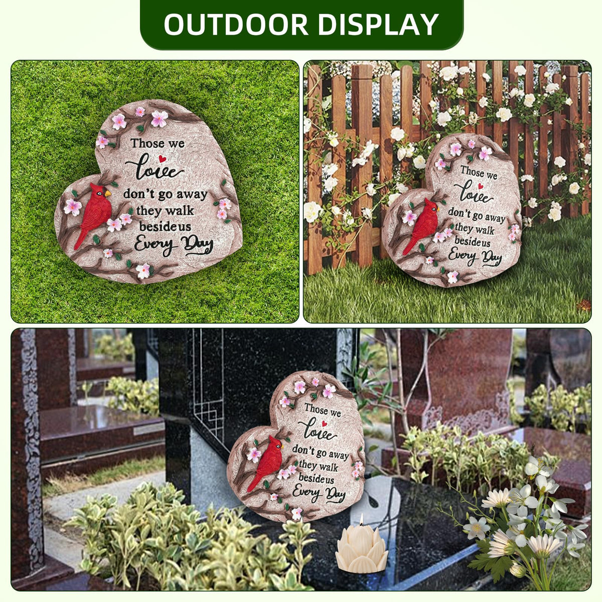 Jazcimdo indoor tabletop memorial stone for shelves or desks
