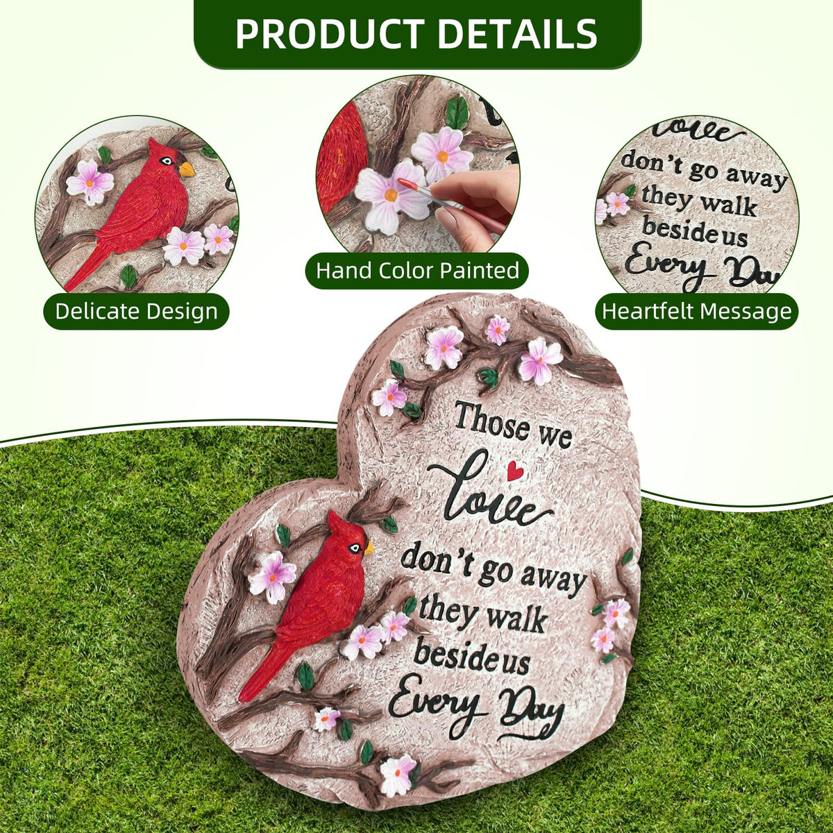 Jazcimdo resin memorial stone 10 inch durable outdoor keepsake
