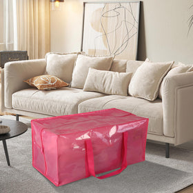JCBZAMZ pink bags with clear windows for labeling.