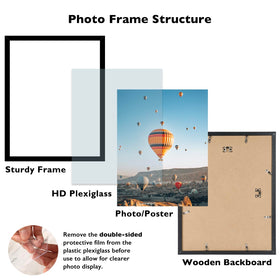 JCJMY 14x19 black frame vertical hanging showcases versatile wall gallery options safely.