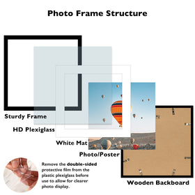 JCJMY frame with mat 16x16 display for layered photos