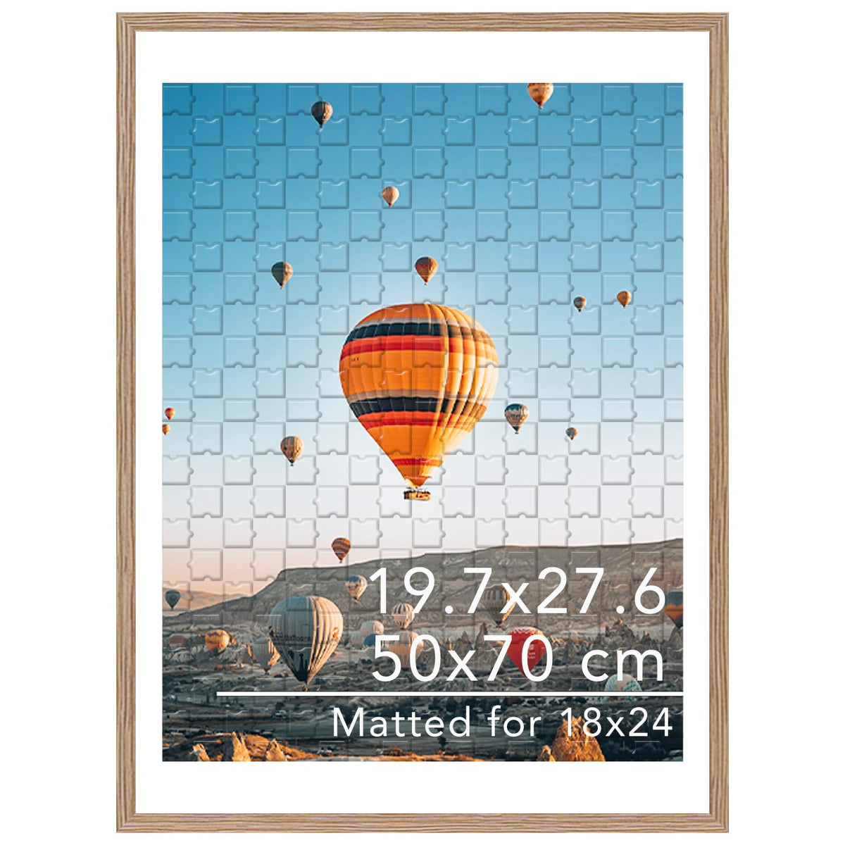 JCJMY rustic brown 50x70 frame for puzzles and posters; creates a beautiful wall display.