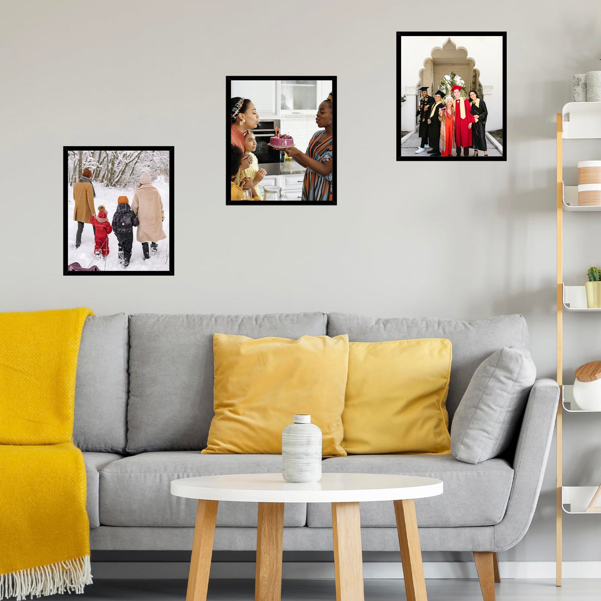 JCJMY 16x18 frame in vertical wall display for space optimization.