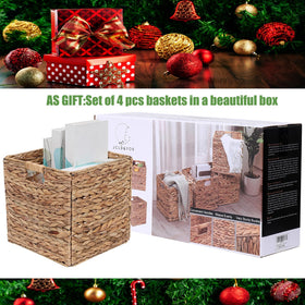 Baskets nested on a laundry or bathroom shelf
