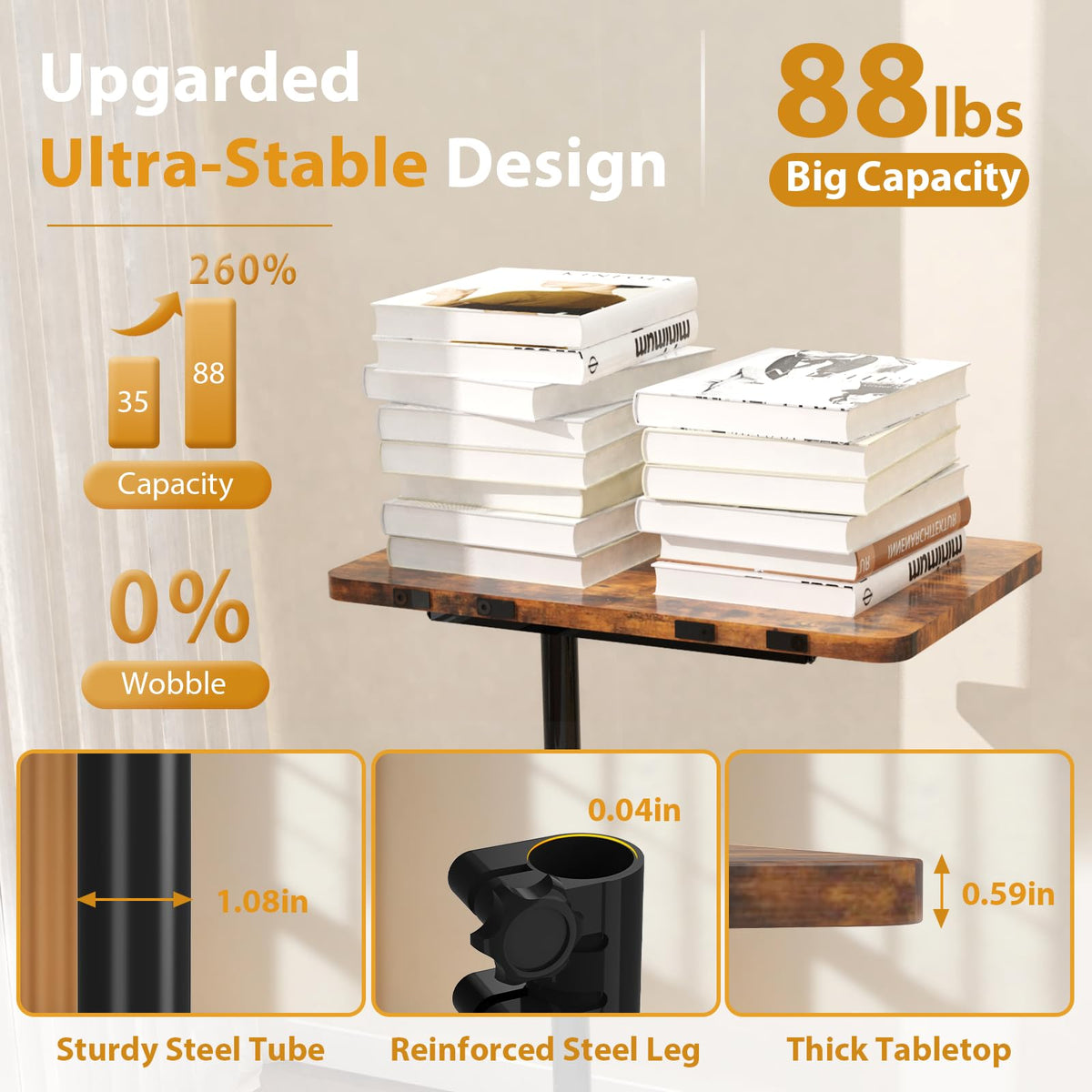 JCMCDO 360 degree rotation tabletop enables versatile angles
