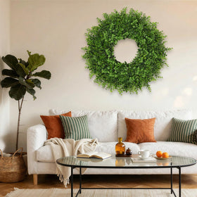 JDKPK 26-inch wreath with grapevine base adds rustic farmhouse charm