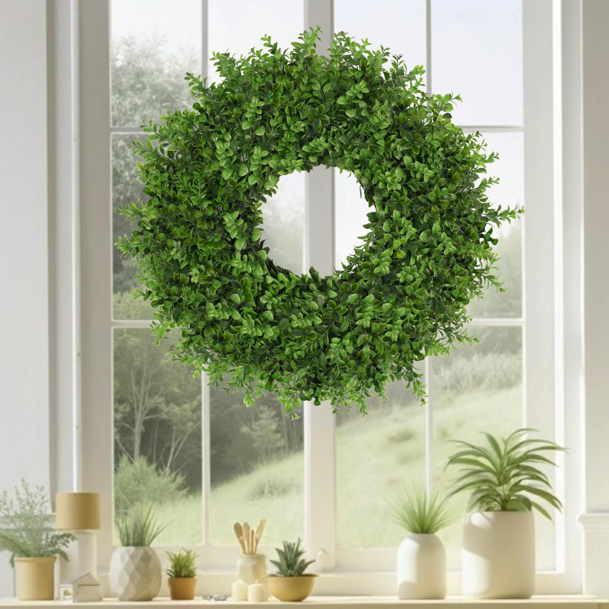 JDKPK packaging-ready wreath that unfolds to full shape with minimal setup