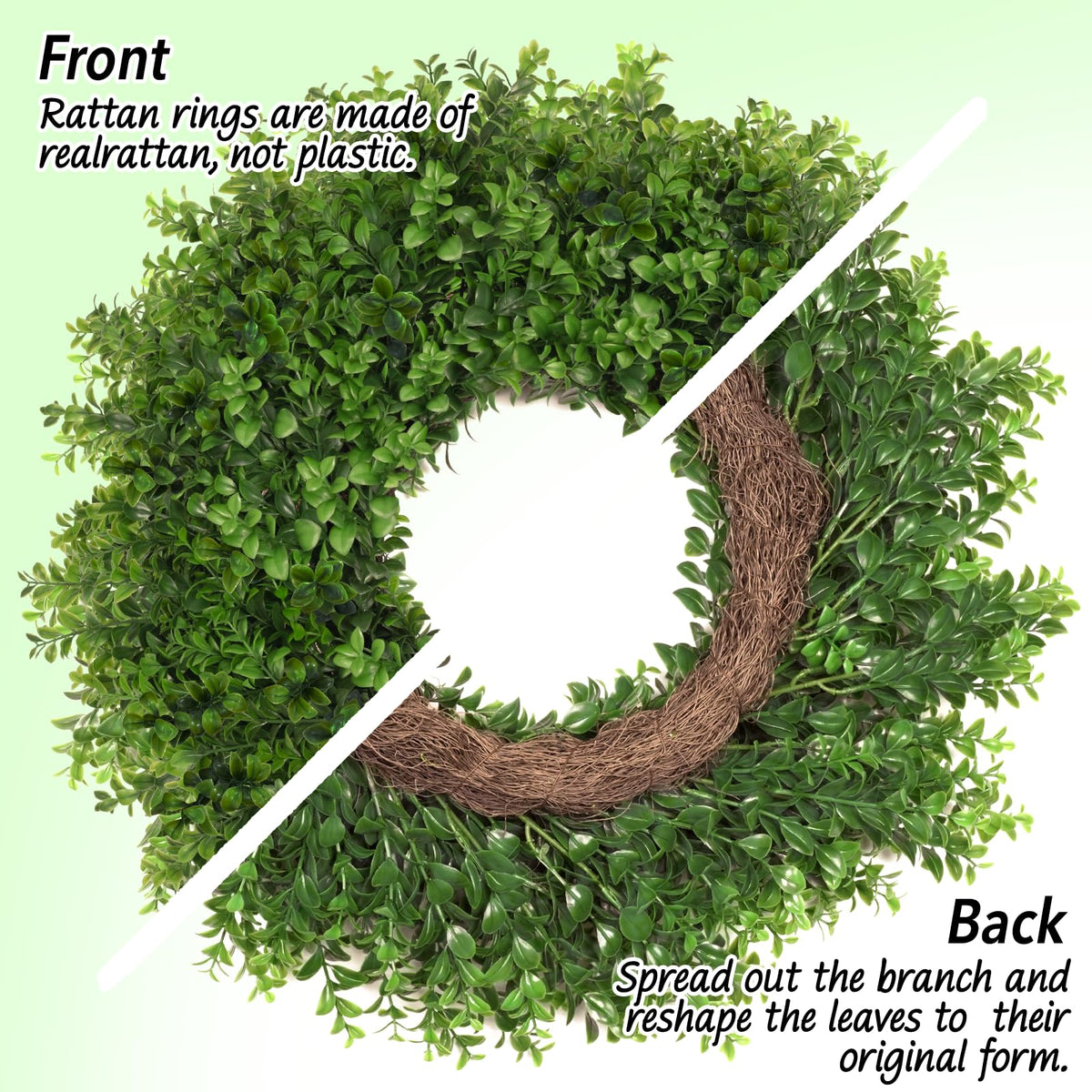 JDKPK boxwoods wreath on walls or windows for versatile decor