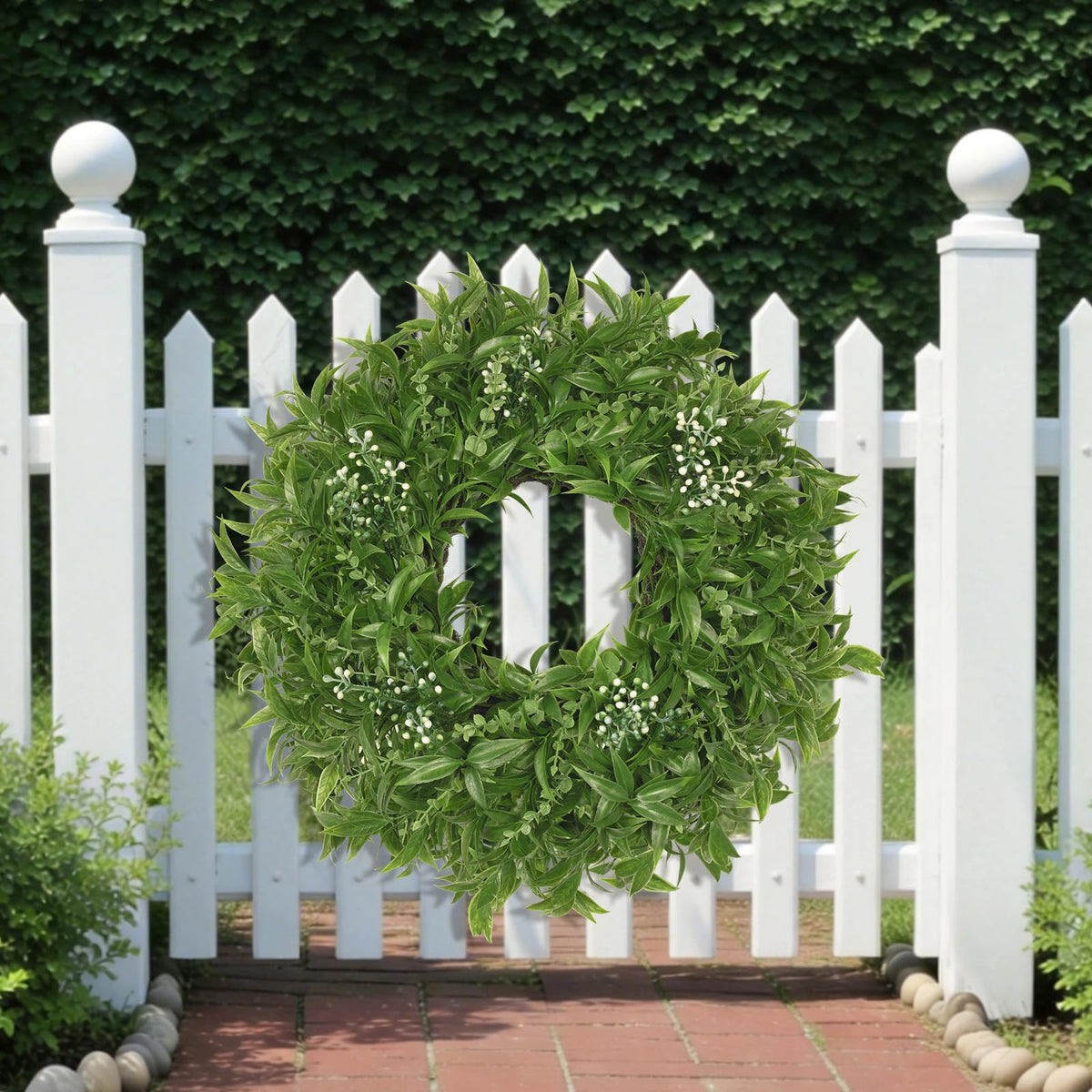 JDKPK farmhouse wreath enhances porch or living spaces with charm