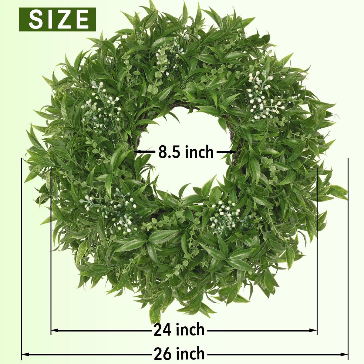 JDKPK grapevine frame wreath offers durable weather-resistant decor