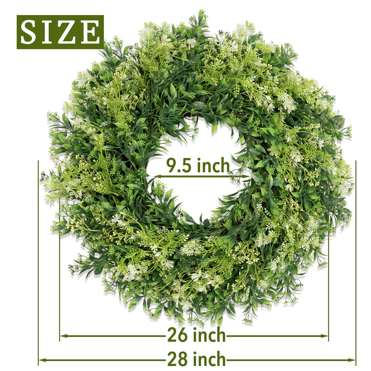 JDKPK large wreath provides bold front-door display for seasonal decor.