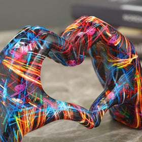 JDPEYI Heart Hands decor on a coffee table creates a cozy focal point
