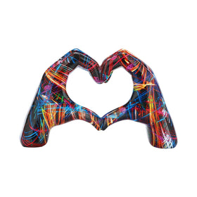 JDPEYI Heart Hands sculpture on a nightstand adding warm decorative charm