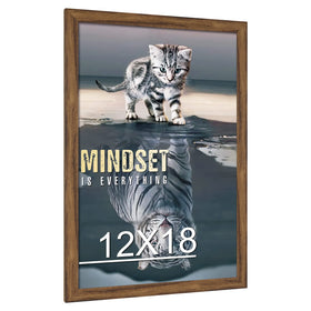 JDZIVTOP natural 12x18 frame with rustic brown finish protects and displays memories.