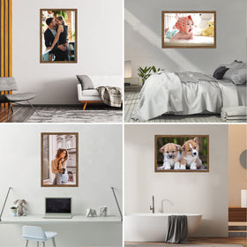 JDZIVTOP rustic brown frame on the wall adds versatile decor.