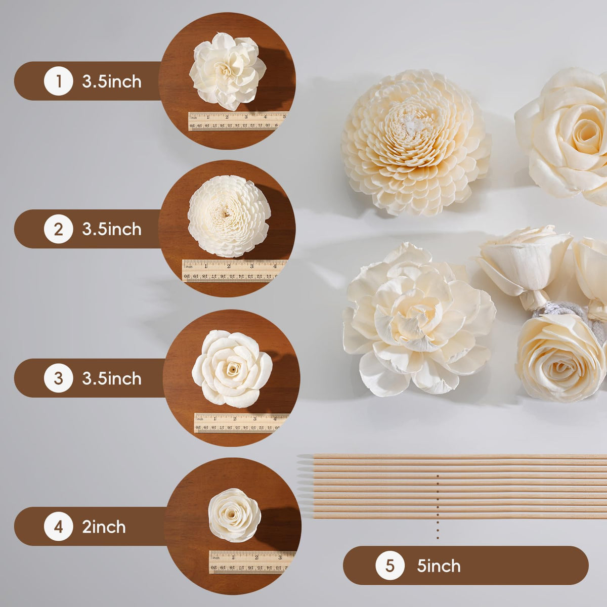Jear pean diffuser set blends with white decor for elegant scent.