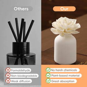 Jear pean eight-pcs rattan reeds offer versatile diffusion options.