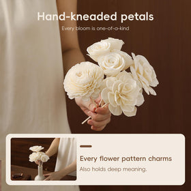 Jear pean sola wood dahlia flower enhances decor and scent.