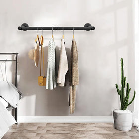 Jeasor black rustic pipe frame detail highlights sturdy construction.