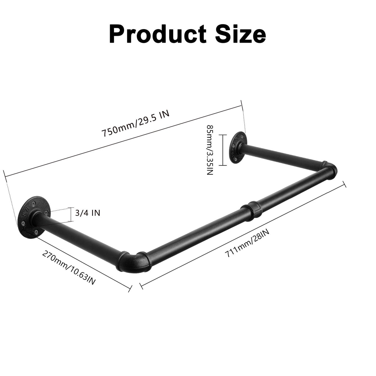 Jeasor wall-mounted clothes rack with hardware for quick setup.