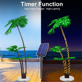JEAYYDSI IP44 waterproof palm lights tolerate outdoor weather conditions.