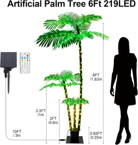 JEAYYDSI three-trunk palm with detailed leaves enhances garden decor.