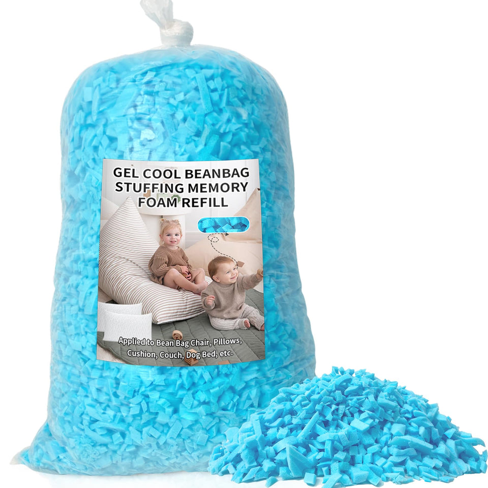Jecqbor bean bag filler memory foam close-up showing supportive texture.
