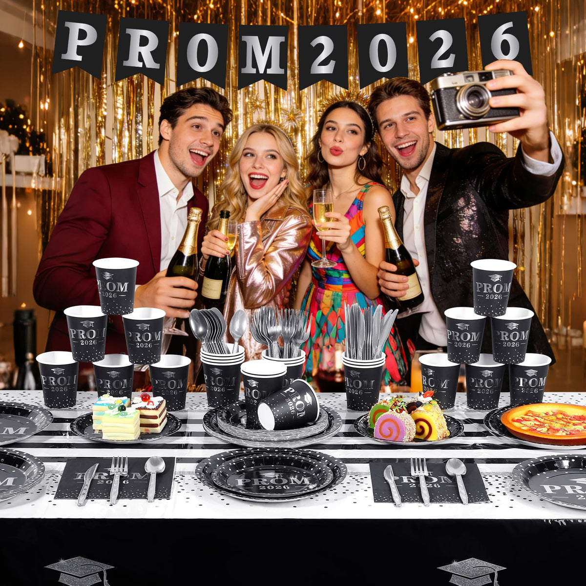 Jectivs prom 2026 banner for festive graduation decor.