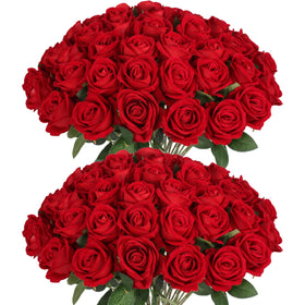 Jefuzh 50-rose set long stems for versatile arrangements.