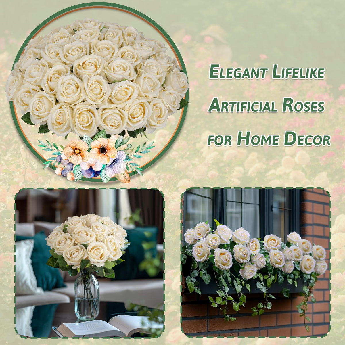 Jefuzh Flower wall roses creating a chic champagne backdrop.