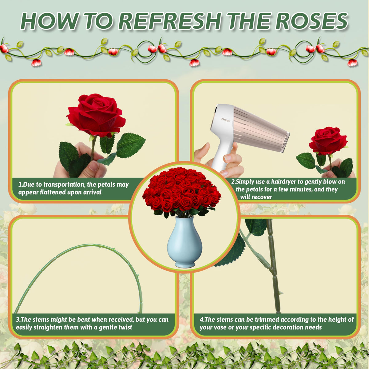 Jefuzh kissing ball roses for romantic decor accents.