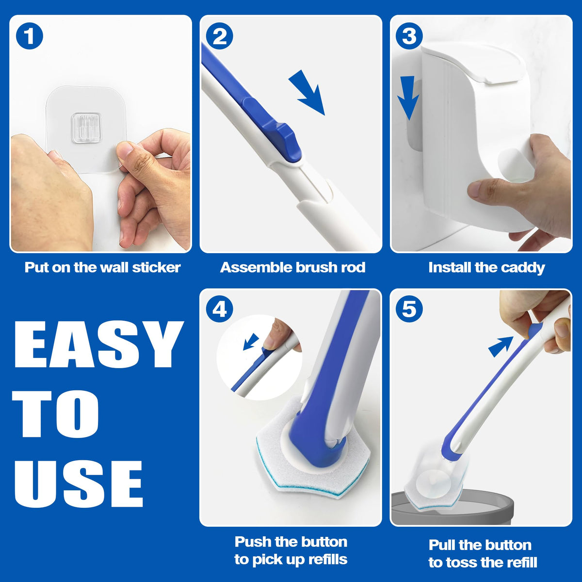 JEHONN 48-refill pack in blue provides long-lasting bathroom cleaning refills