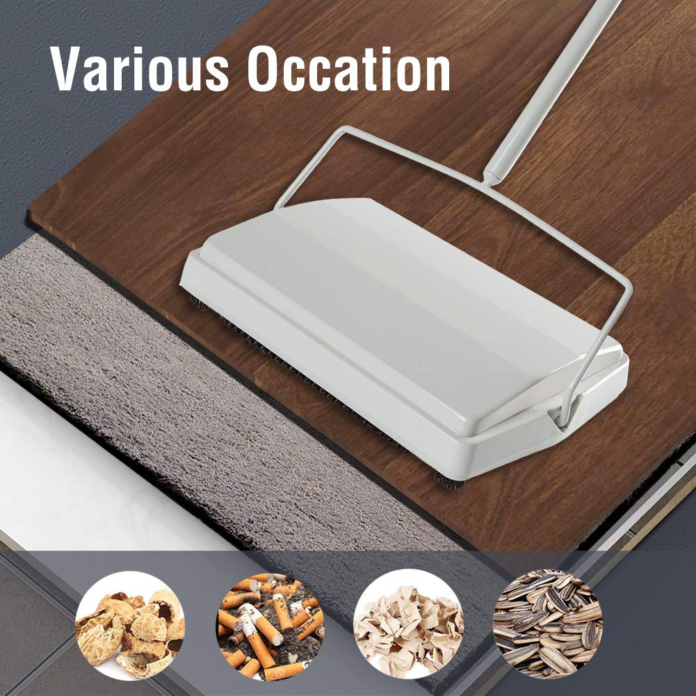 JEHONN carpet sweeper double-trash-box enables easy waste disposal.