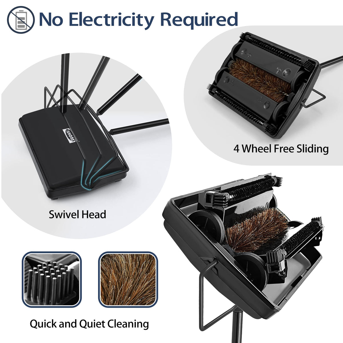 JEHONN dustpan system empties debris without touching dirt.