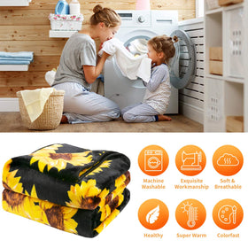 Jekeno sunflower blanket ready for travel, compact and soft