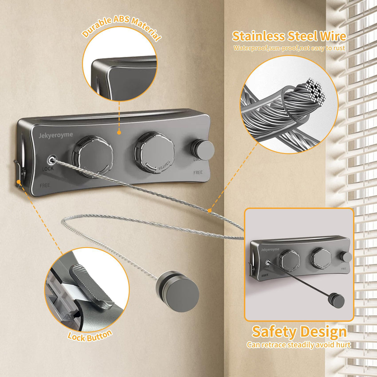 Simple punch-free installation option for Jekyeroyme drying line on tiled surfaces