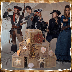JellyArch pirate decor trunk setup creates a dramatic, themed display.